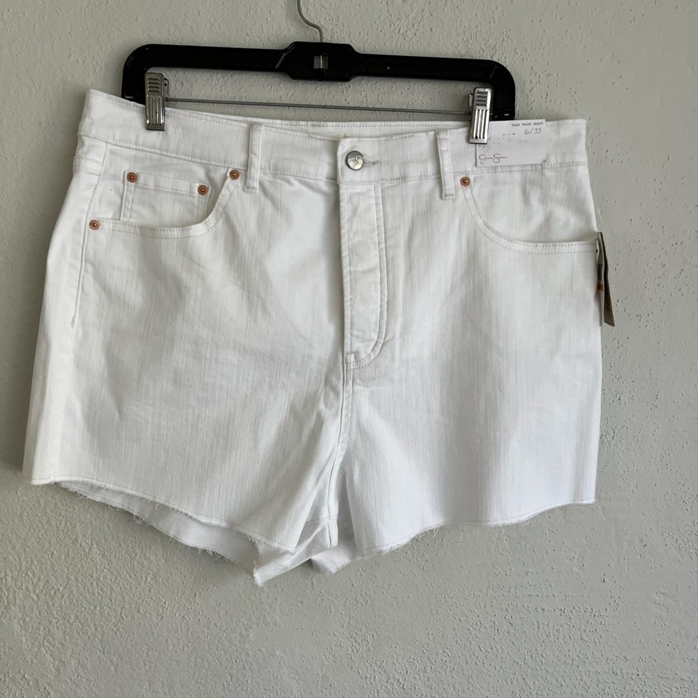 Jessica Sinpson Woman White High Rise Jean Short, Size 16/33